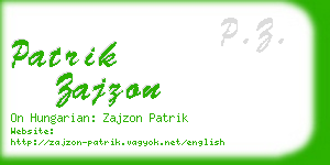 patrik zajzon business card